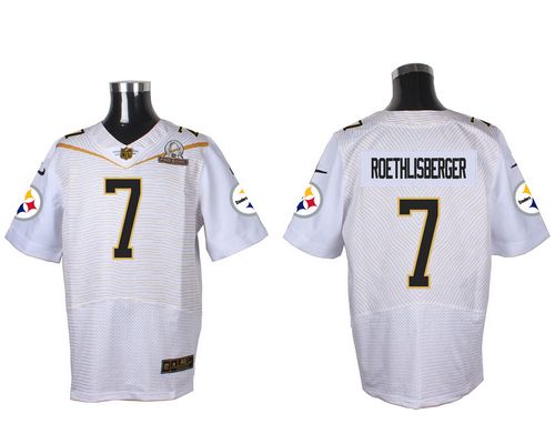 Nike Steelers #7 Ben Roethlisberger White 2016 Pro Bowl Men's Stitched NFL Elite Jersey - Click Image to Close